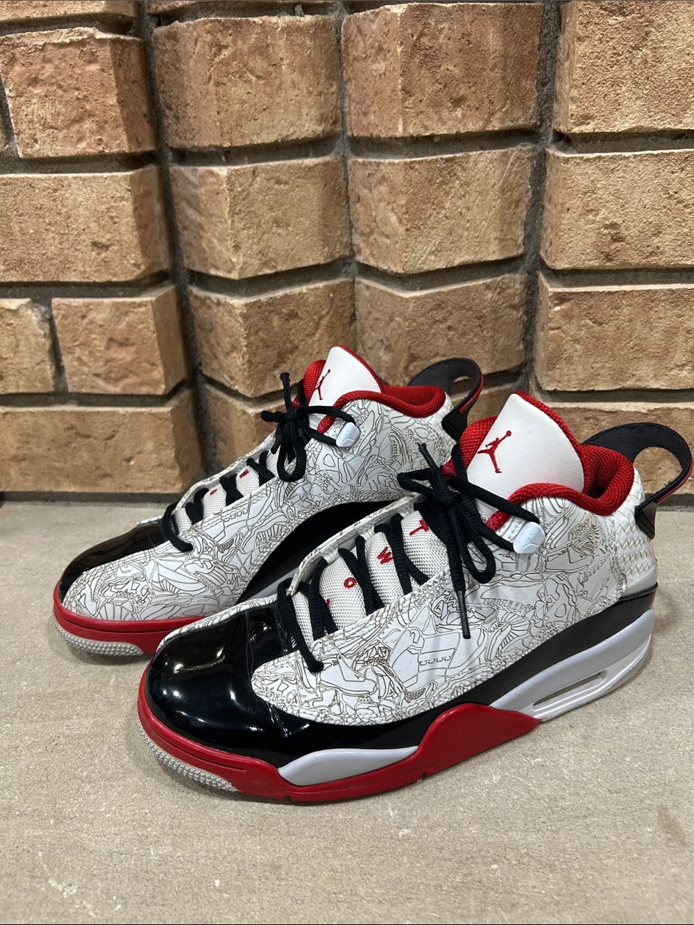 Nike Air Jordan Dub Zero White Black Red 311046-116 Men’s Size 8 Women’s 9.5
